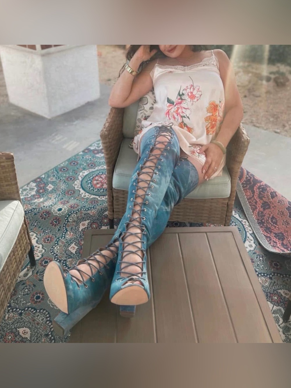 Fashion Nova Living Legacy Over-the-Knee Boots 👢🩵